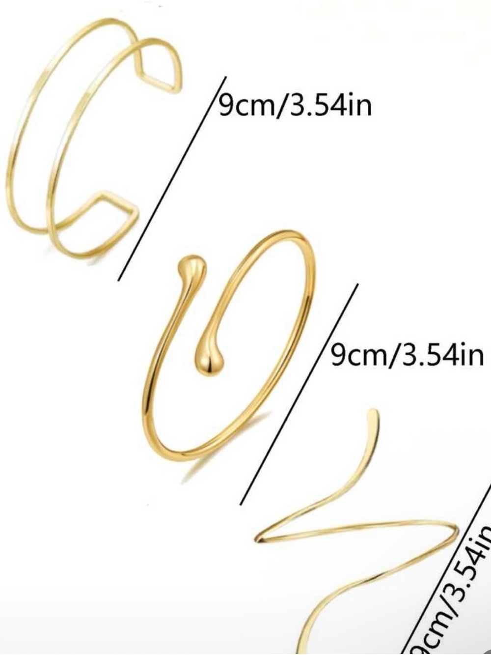 Gold Open Cuff Bracelet Set - Women Accessories